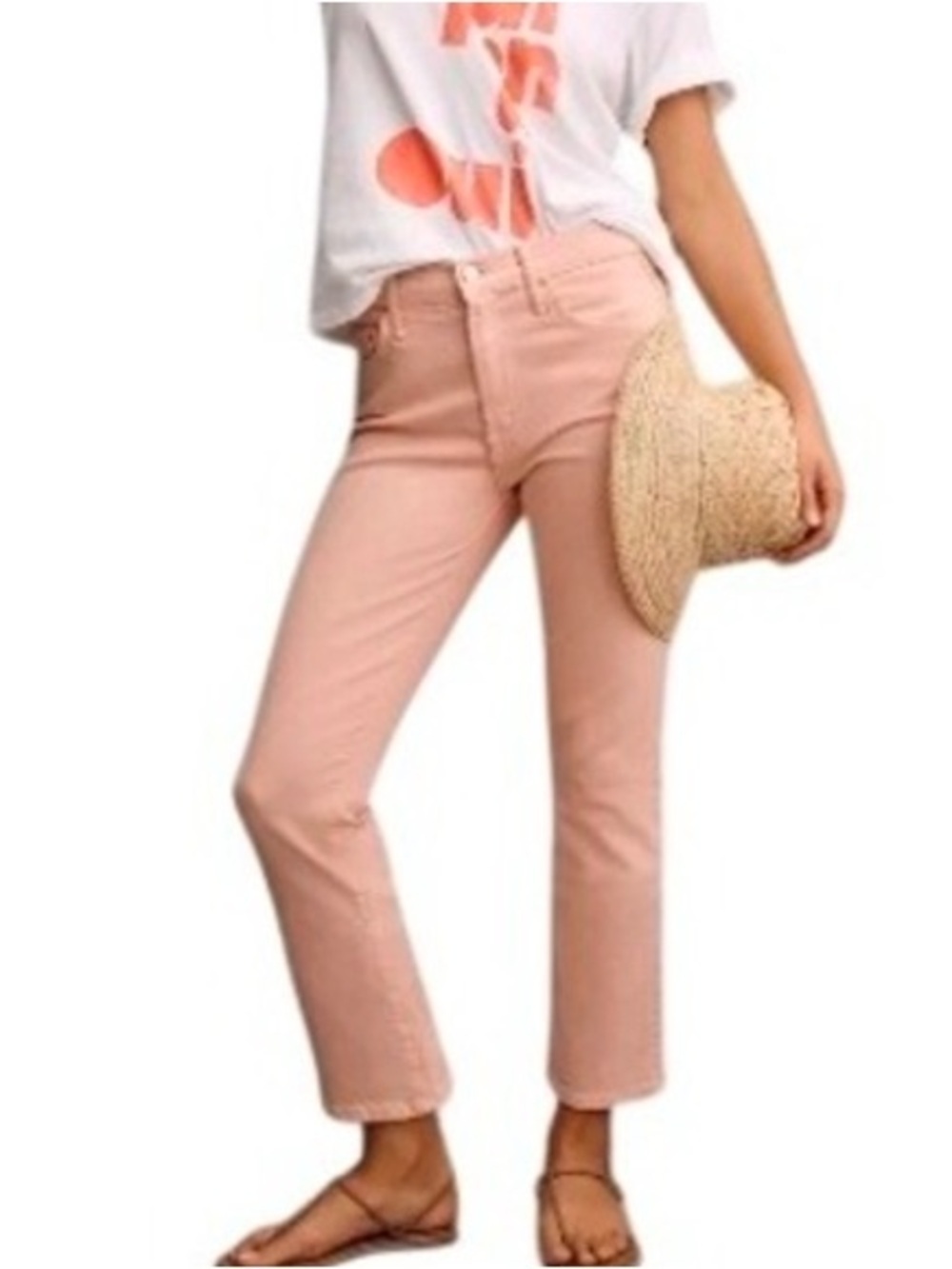 Mother Superior The Insider Hover Peach Parfait Jeans Size 28